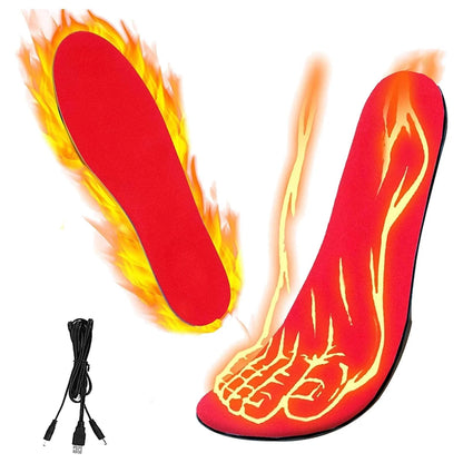 USB heated insoles for winter warmth in boots and sneakers, adjustable heat settings