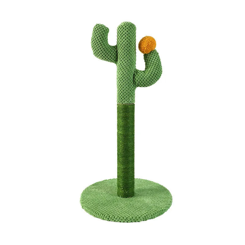 Cactus cat scratch board climbing toy with coconut tree and sisal scratching surfaces