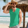Men's quick-dry breathable polyester vest in army green with V-neck design and loose fit for summer training