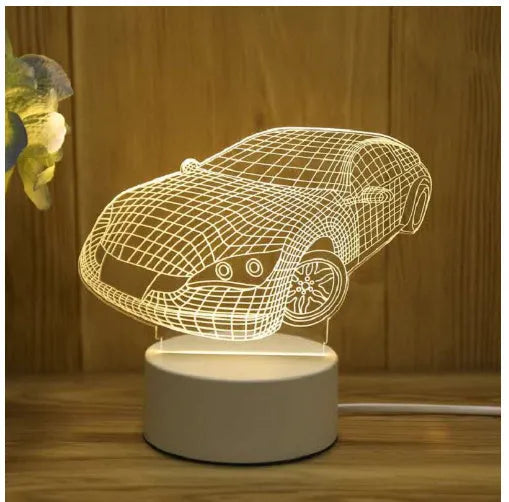 3D acrylic USB LED night light with warm white illumination and projection function in a love balloon style