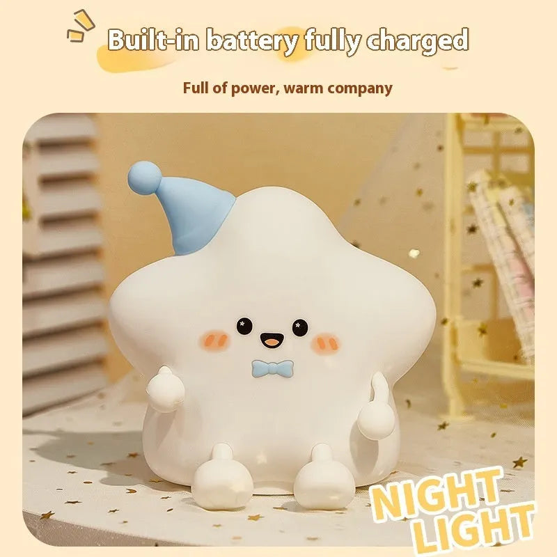 Cute Timing XINGX Pat night light in cartoon geometric stereo style with remote control on a table