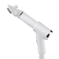 Pet hair dryer and blue whirlpool comb for dog grooming on a white background.