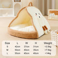 Green insulated cat tent pet bed with fleece blanket, shown in a home setting.