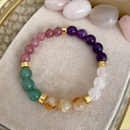 Universal Natural Stone Citrine Dongling Stone Malachite Bracelet in various colors for unisex fashion accessory