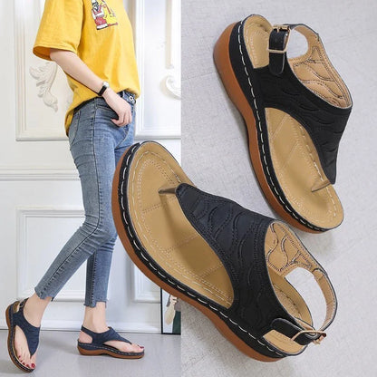 Comfortable wedge sandals for women with adjustable straps and durable outsole, available in multiple colors