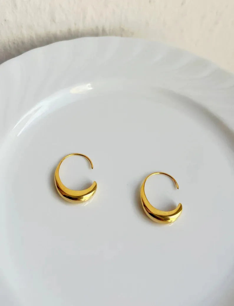 Retro snake design women's earrings in gold and silver electroplated alloy