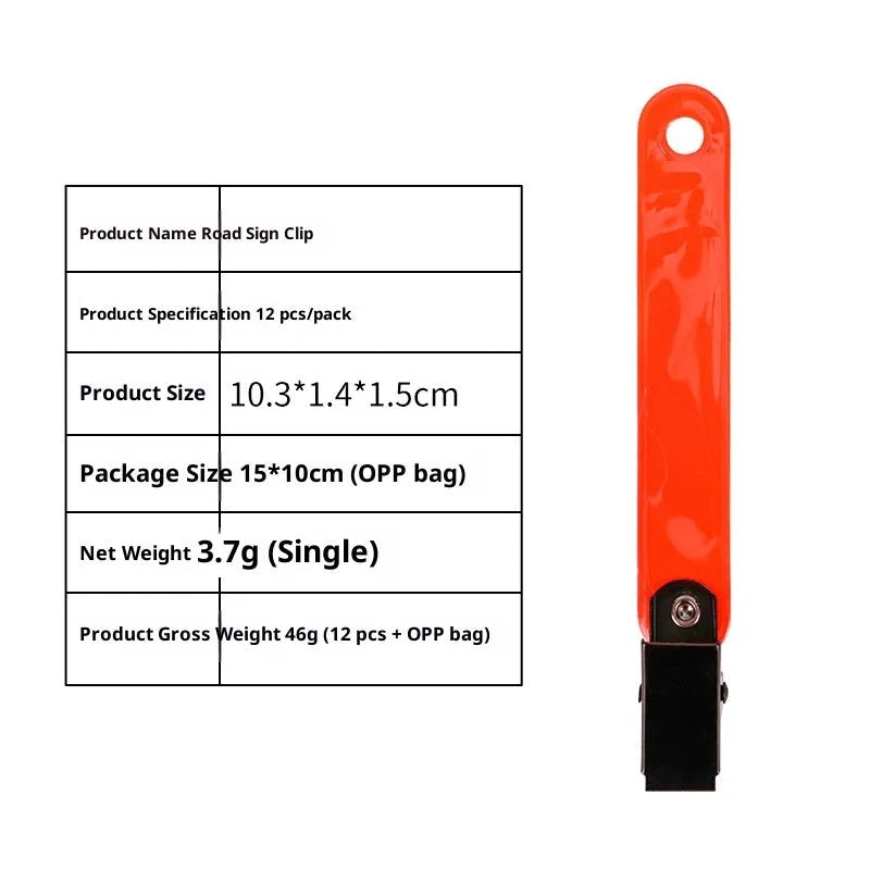 Yellow PVC road sign clip for archery target ribbon marking, size 10.3 cm, on a range background