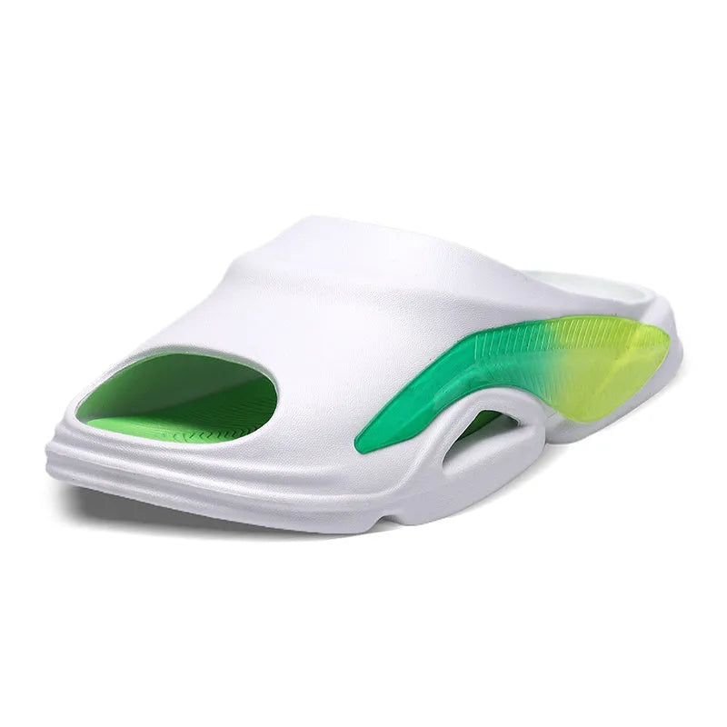 Men's EVA outdoor casual sandals in White Blue, White Green, and White Purple, sizes 38 to 45