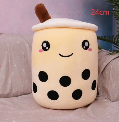 Strawberry Milk Tea Plush Boba Cup Toy in various colours and sizes