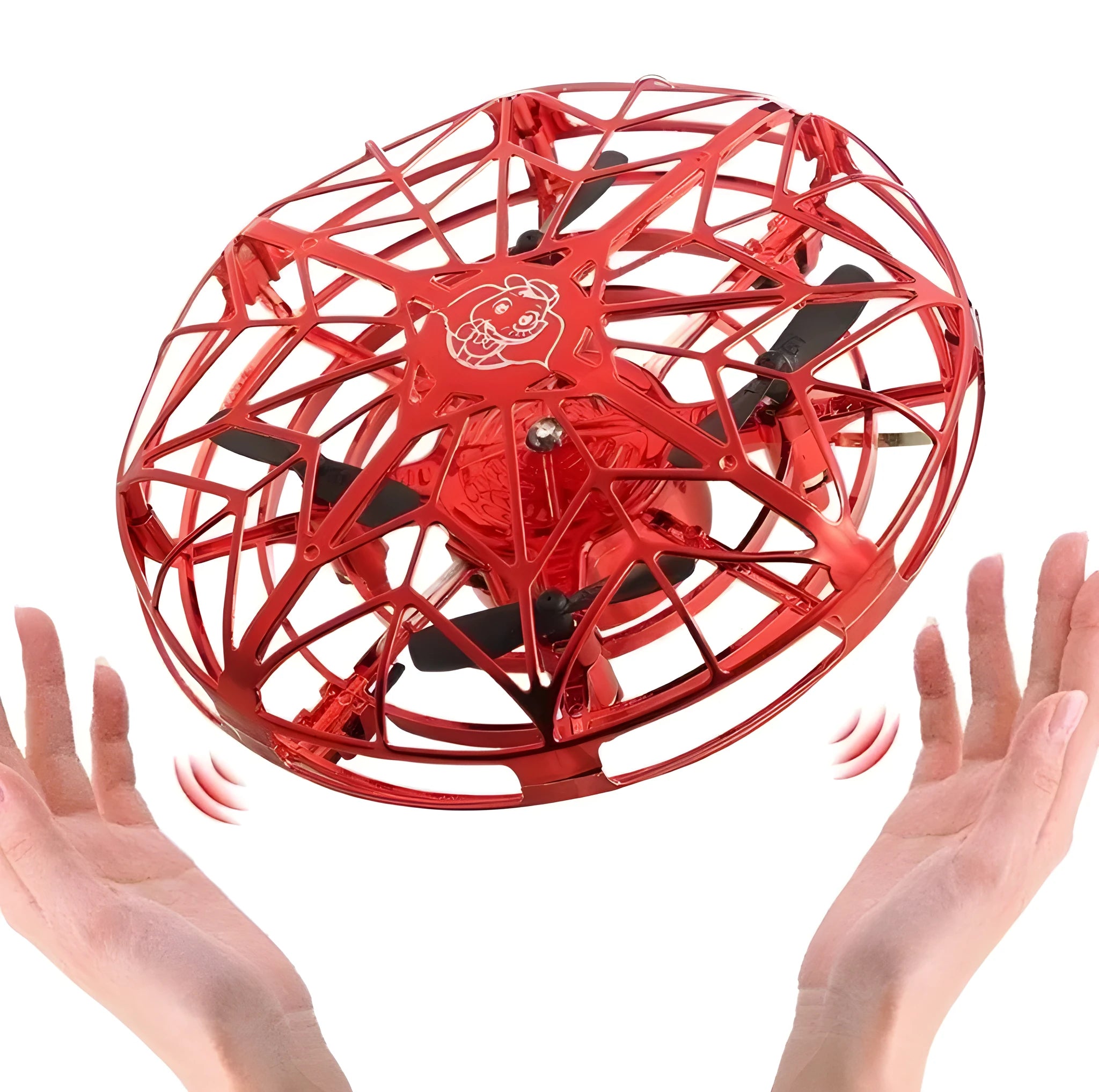 Flying helicopter mini drone UFO RC drone with infrared induction and ABS guardrail in blue