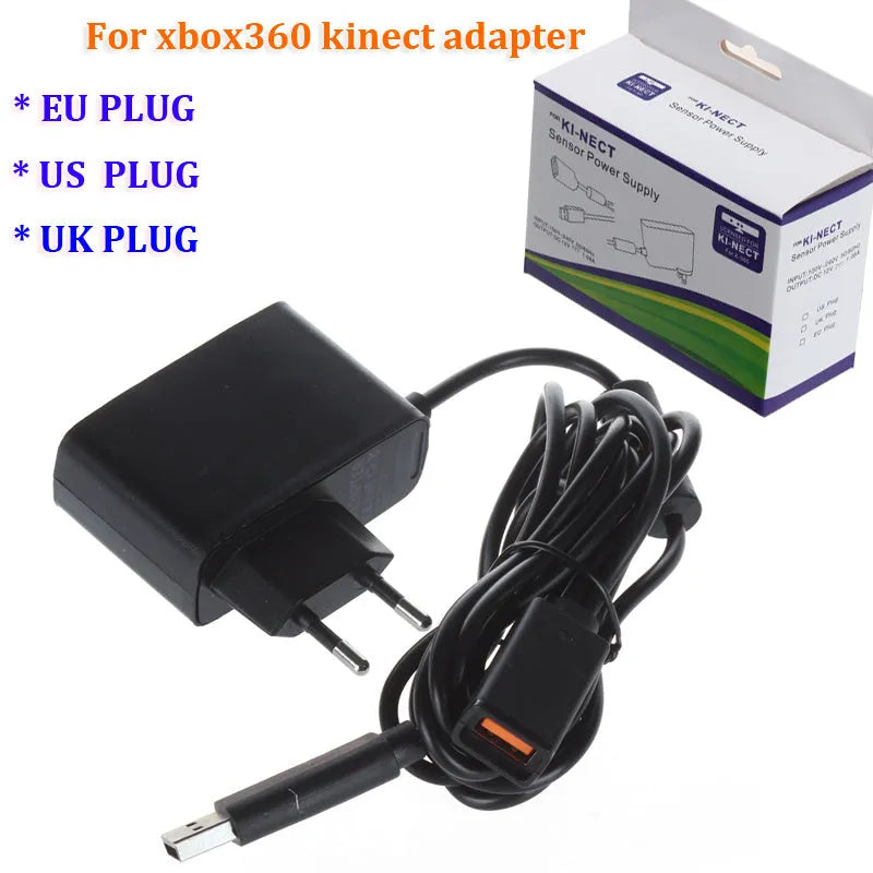 Xbox360 Kinect power supply adapter compatible with US and EU electrical outlets