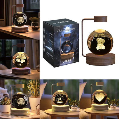 Dazzling crystal ball nightlight with captivating cosmic designs, creating a warm, soothing ambiance in your home
