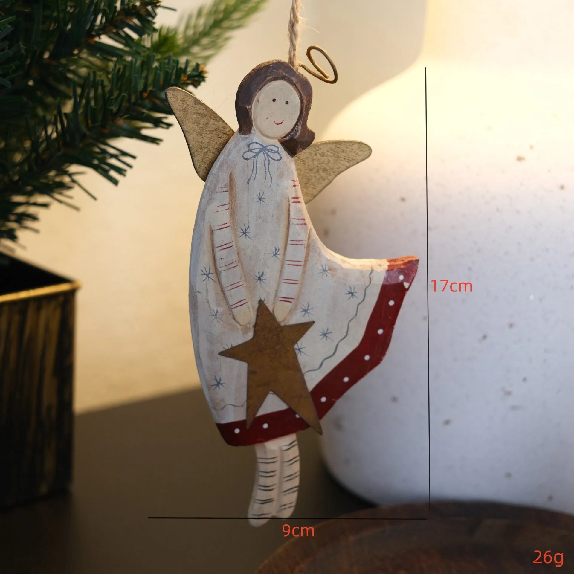 Hand-made wooden door plate pendant with hand-painted carving in country style design