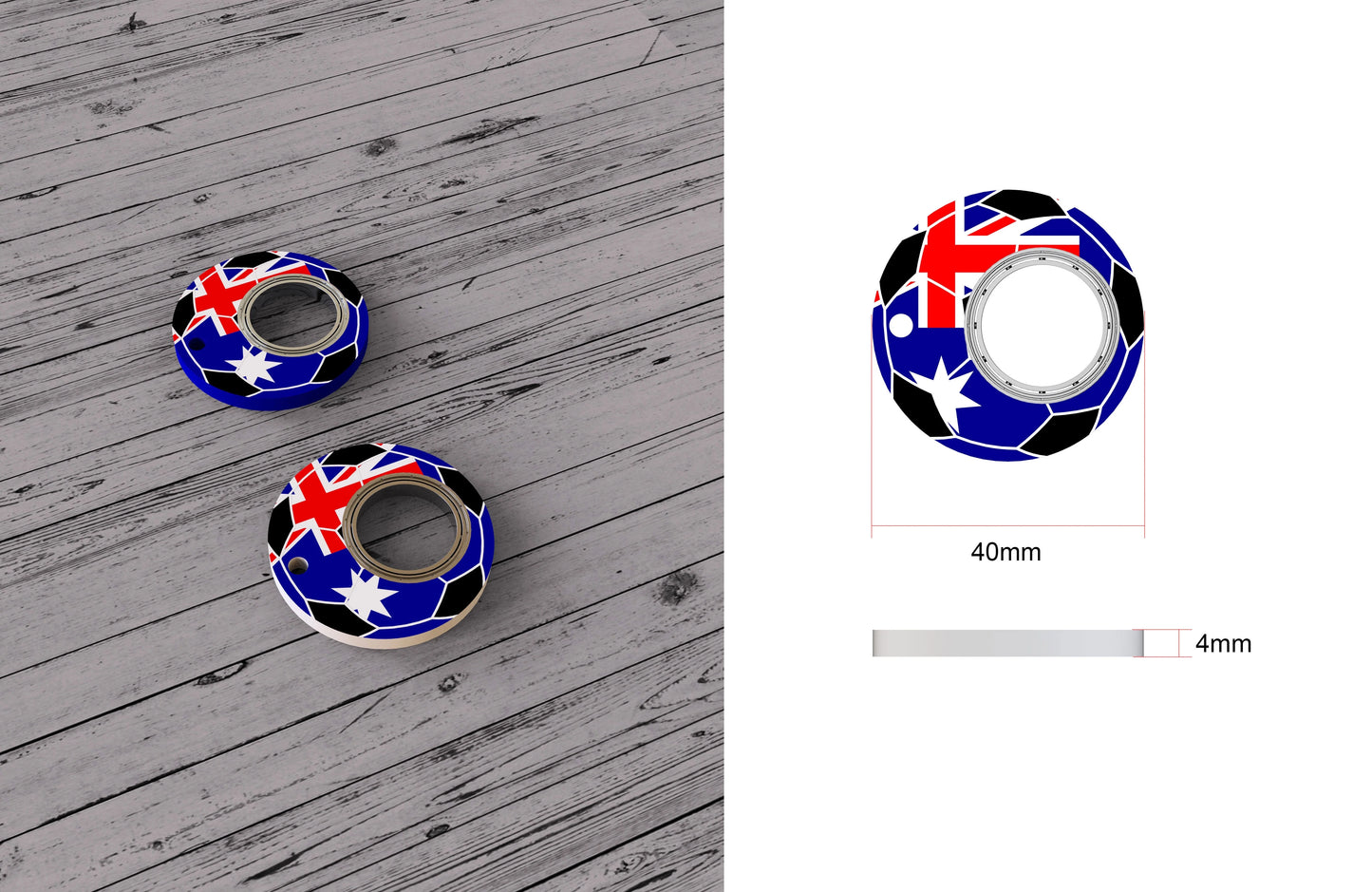 Football World Cup themed fidget spinner keychain with bottle opener for stress relief