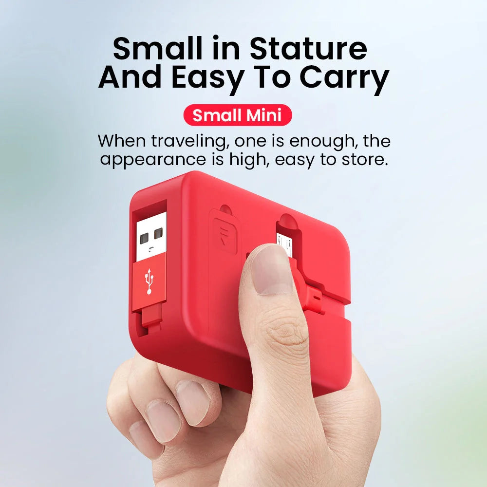 4-in-1 retractable USB cable with phone stand in macaron colours