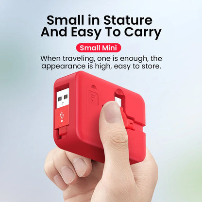 4-in-1 retractable USB cable with phone stand in macaron colours