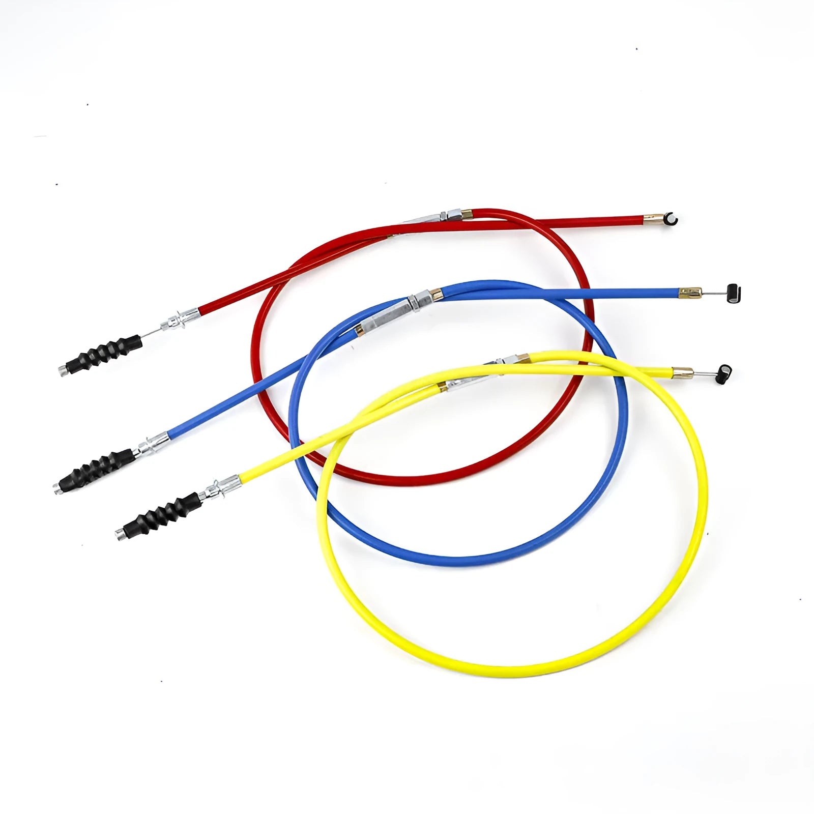Apollo ATV scramble motorcycle clutch and accelerator replacement cable, 0.98 metres long in various colours.