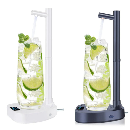 Rechargeable water dispenser with automatic bottle detection, various water flow levels, and portable design