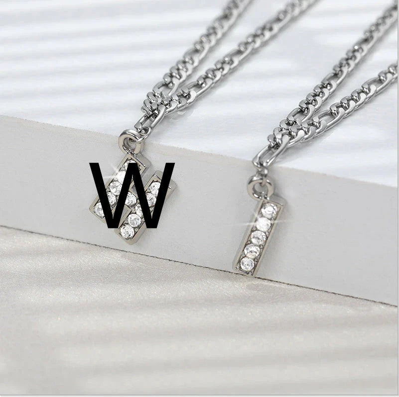 Customizable stainless steel anklet with zircon letters, available in various letter and silver letter options