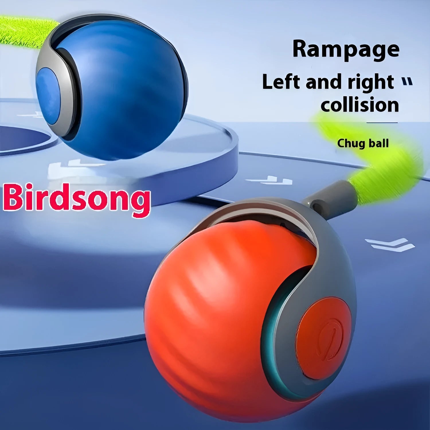 Bite-resistant ABS pet toy ball for cats in sky blue colour with funny design