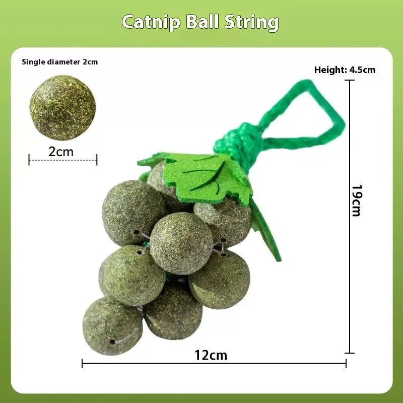 Mint Grape Cluster Teaser Molar Cat Toy made from cotton thread in mixed flavour