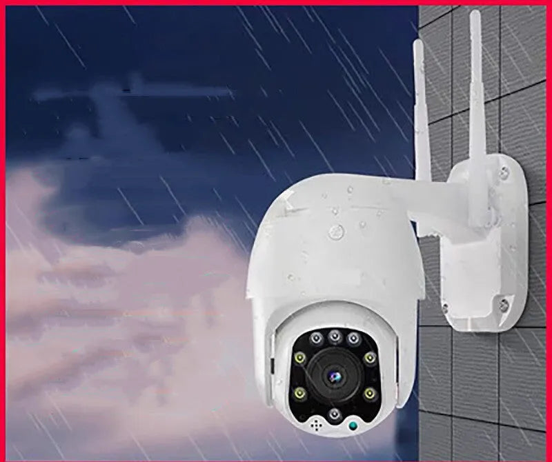 HD panoramic dome network camera with 3MP resolution, wide-angle lens, and infrared LEDs for outdoor monitoring