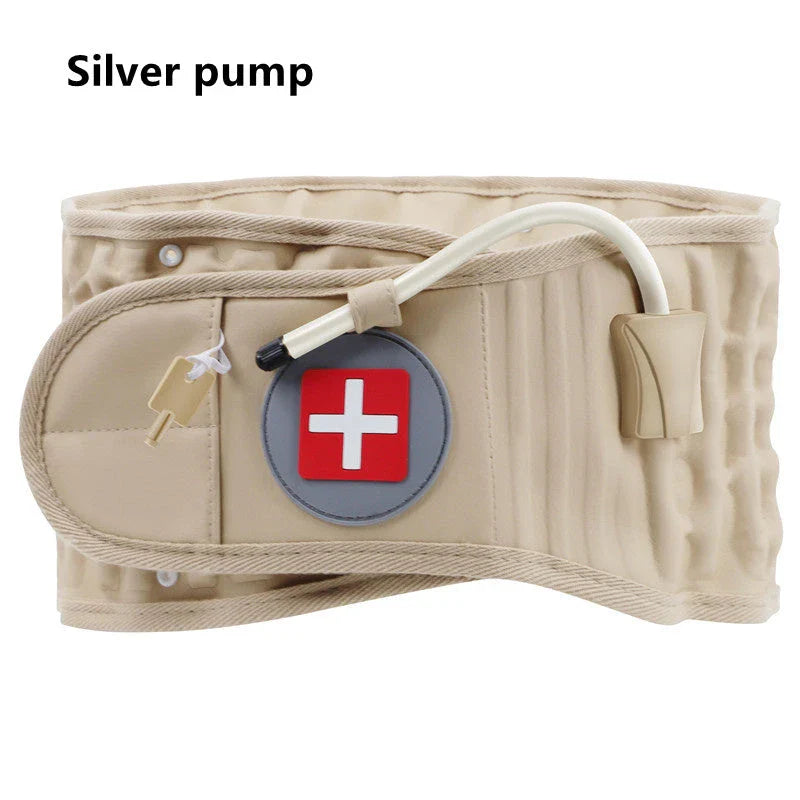 Adjustable inflatable lumbar support belt with ergonomic design for targeted back pain relief