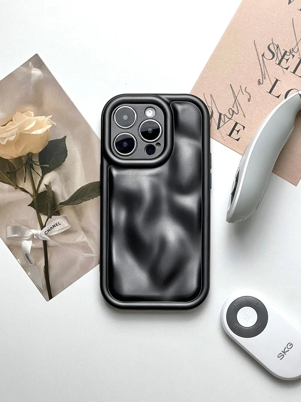 Solid colour meteorite pattern TPU phone case for Apple iPhone with electroplating finish in Antique White, Black, Wine Red