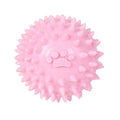 Blue TPR rubber pet chew ball with textured footprint design for teeth cleaning