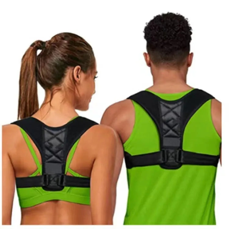 Adjustable nylon posture correction belt for back and shoulder support.