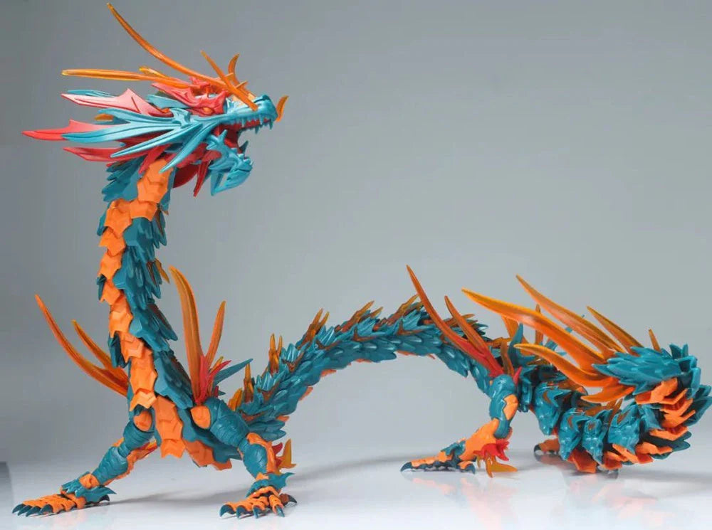Oriental Blue Dragon PVC model kit, detailed and movable, based on Chinese mythology
