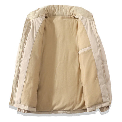 Winter Stand Collar Contrast-coloured Cotton Padded Jacket for Men and Women