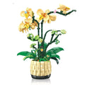Orchid potted desktop decoration assembling building blocks toy in Jetstar 9067 colour with small plastic particles
