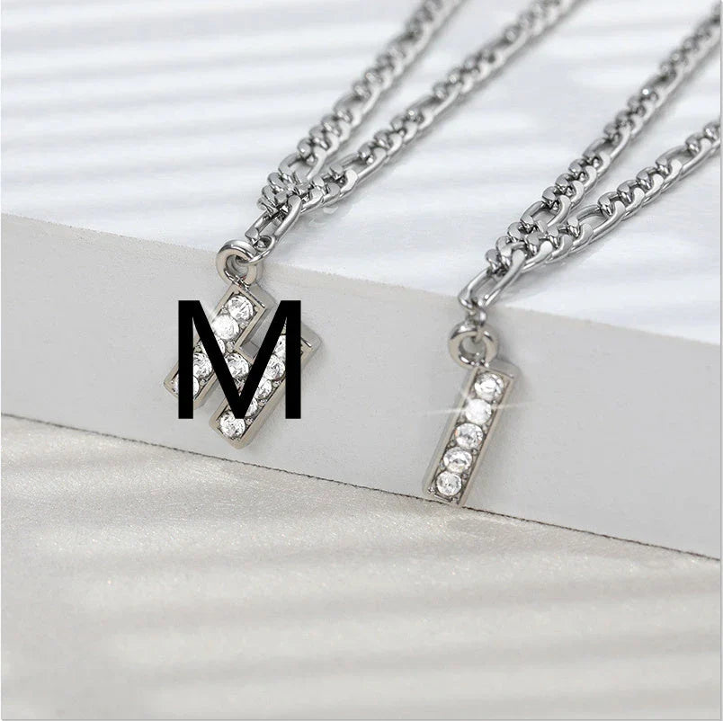 Customizable stainless steel anklet with zircon letters, available in various letter and silver letter options