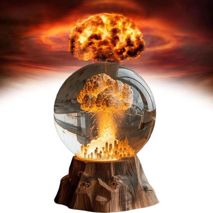 3D Mushroom Cloud Atomic Bomb Explosion Night Light on a desk
