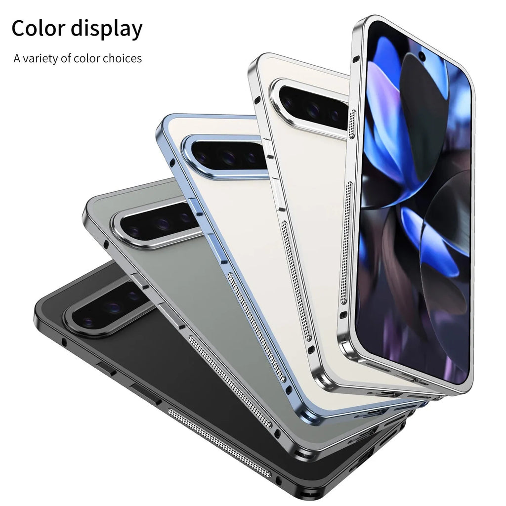 Aluminium alloy Google Pixel 9 Pro XL phone case with heat dissipation bracket in half-pack design