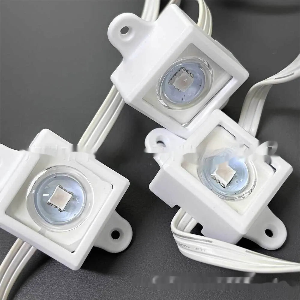 White plastic LED light protective cover with fixed bracket, dimensions 1.7cm by 6cm
