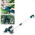 Fruit tree electric pruning scissors with rechargeable 7.2V battery and telescopic extension pole 1.5-2 metres
