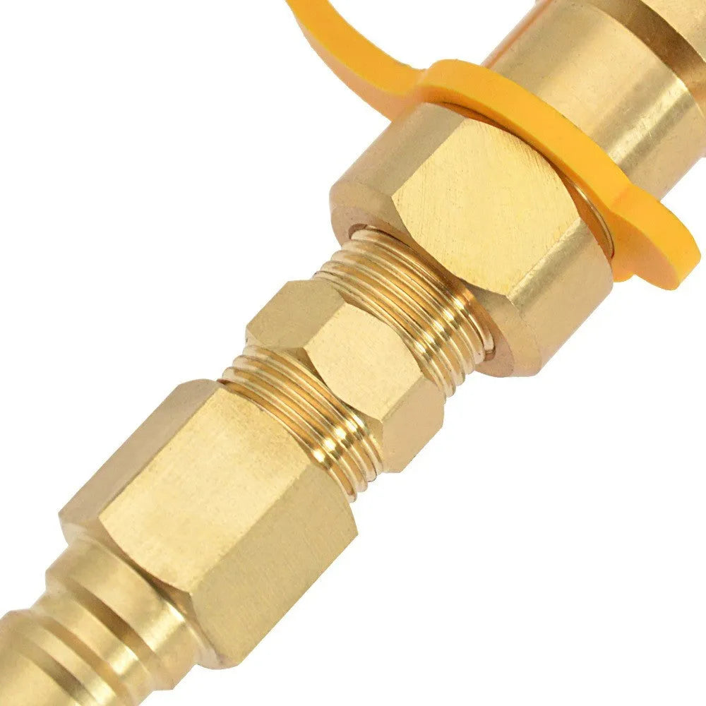 Brass gas propane conversion connector with 3/8 inch American standard threads