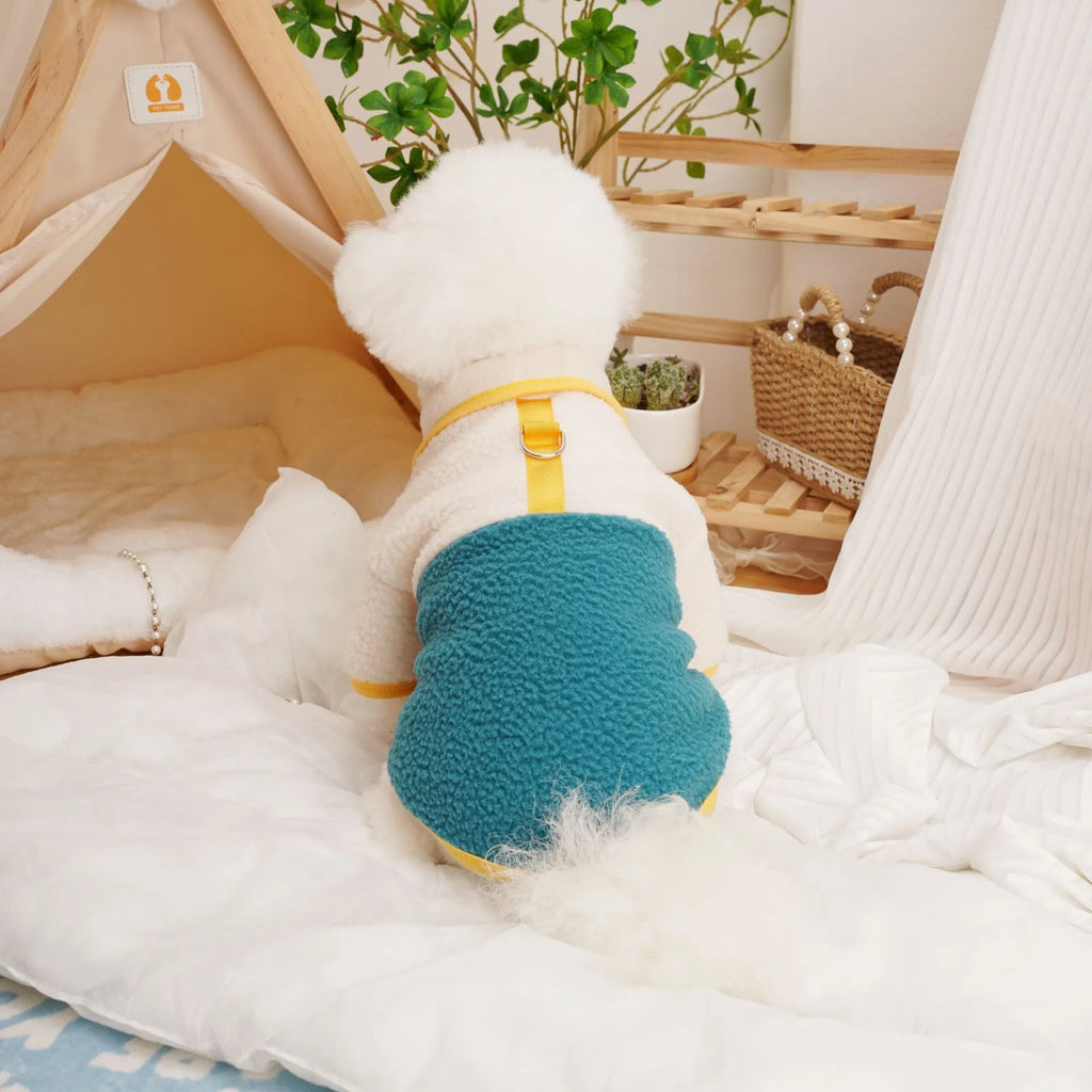 Lambswool pet fleece sweatshirt in caramel colour showing casual design for autumn and winter wear