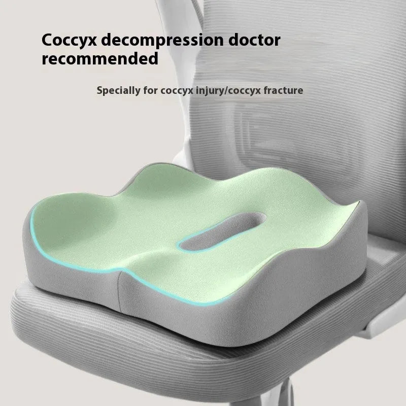 Memory foam seat cushion with waist rest support in grey colour option on office chair