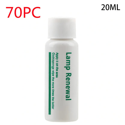 20ml automobile headlight repair liquid bottle for oxidation and yellowing restoration, with sanding steps for clear lenses