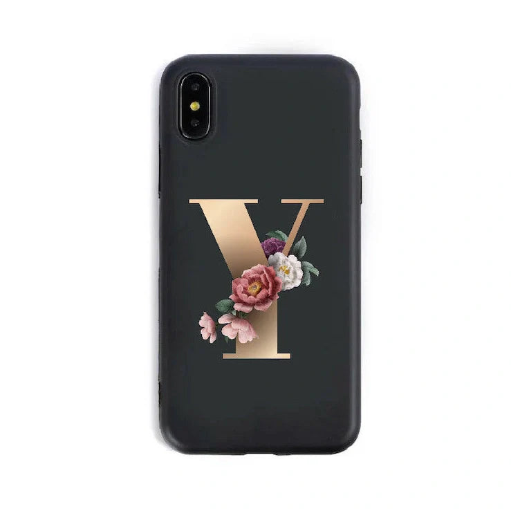 Silicone phone case with 26 English alphabet letters design for iPhone 14 models