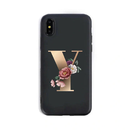Silicone phone case with 26 English alphabet letters design for iPhone 14 models
