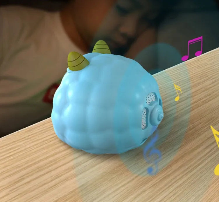 Smart alarm clock with voice control and human body sensor in silicone construction with luminous display