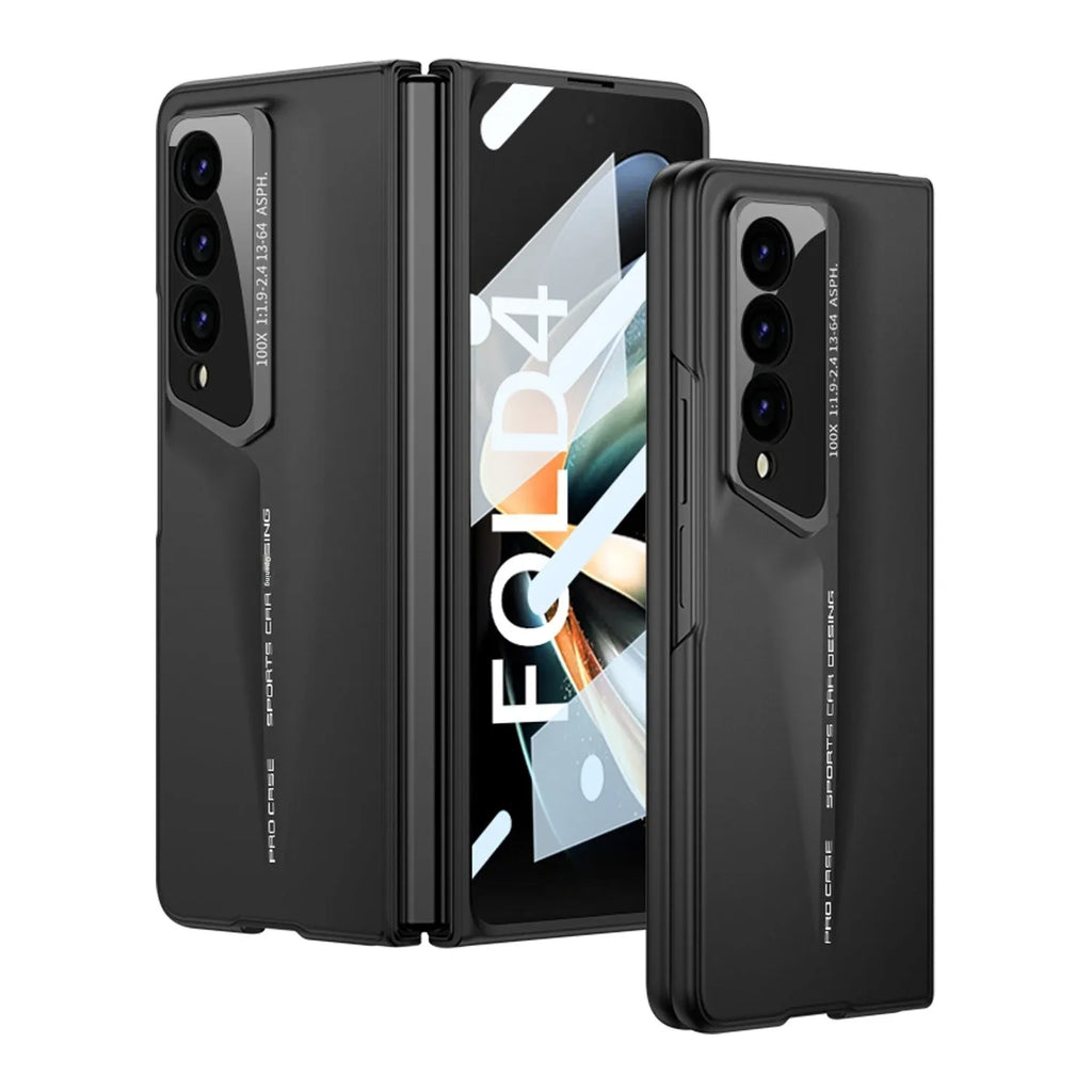 Folding blade phone case for Samsung Z Fold 4, hard PC, frosted finish, Cool Black colour, creative design