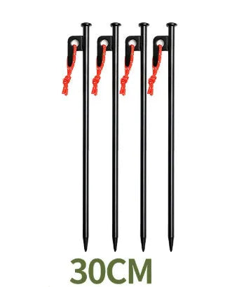 Black wooden canopy tent windproof stakes in various sizes for outdoor ground anchoring