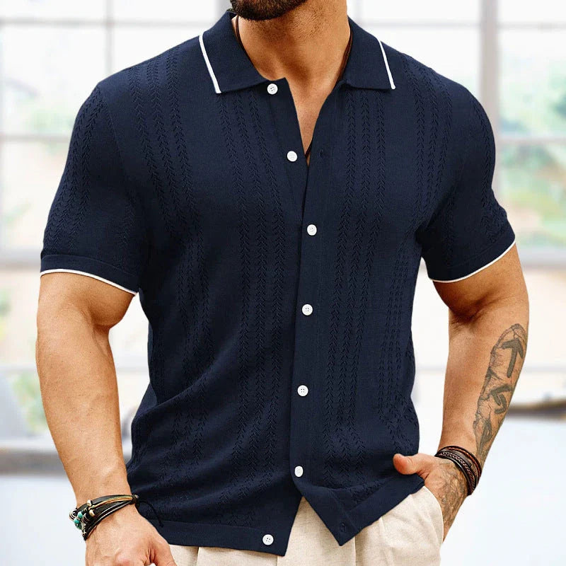 Short-sleeved polo shirt made of Tencel fabric in a variety of classic colors, perfect for casual summer wear