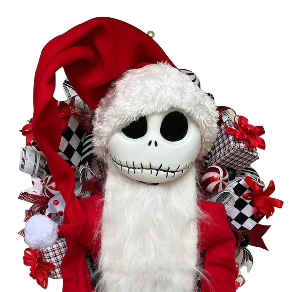 Garland with Jack doll three-dimensional wooden cloth decoration for European American holiday family show window