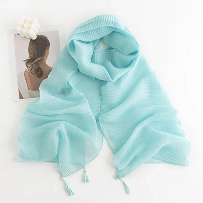 Herringbone pattern artificial cashmere scarf in various colours with tassel fringe